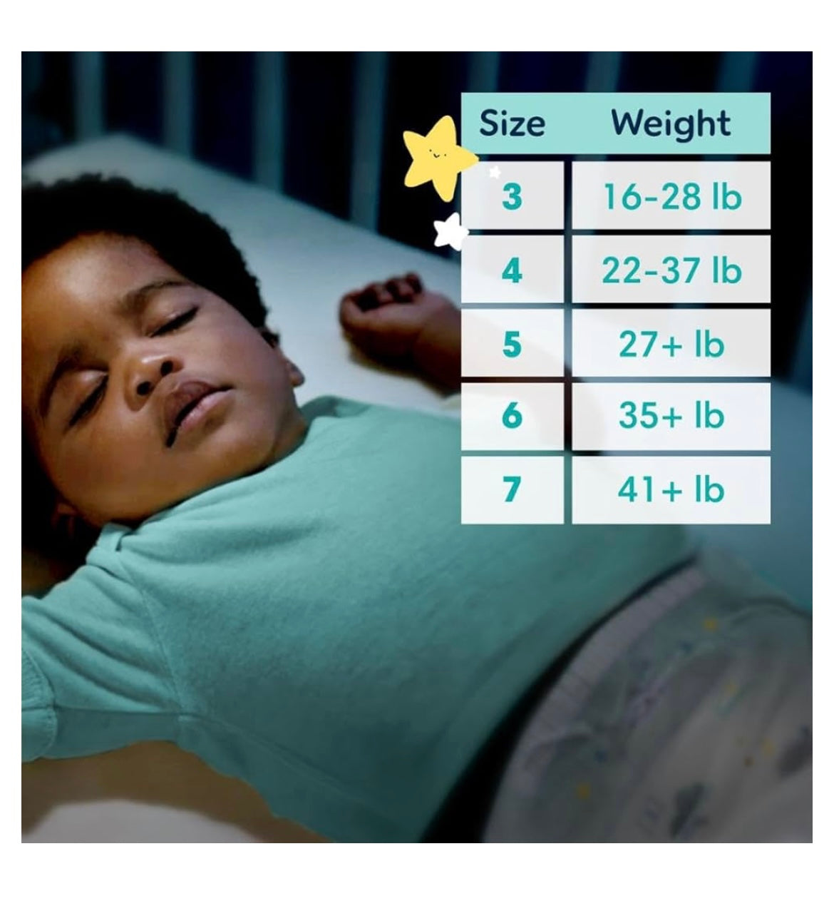 Pampers overnight diapers size 7