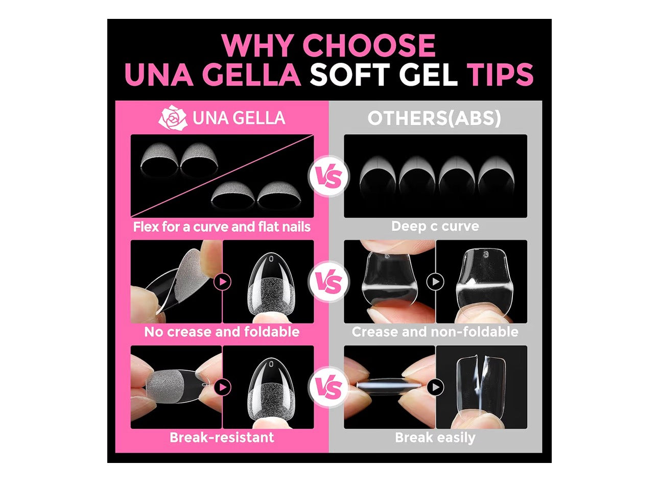 UNA GELLA Extra Short Almond Nail Tips Full Cover 216PCS Gel Nail Tips Short Almond Shaped Nails Tips Soft Gelly Gel Clear Fake Nails Tip for Acrylic Nail Tip Soak Off Home DIY Salon Nails 12 Sizes