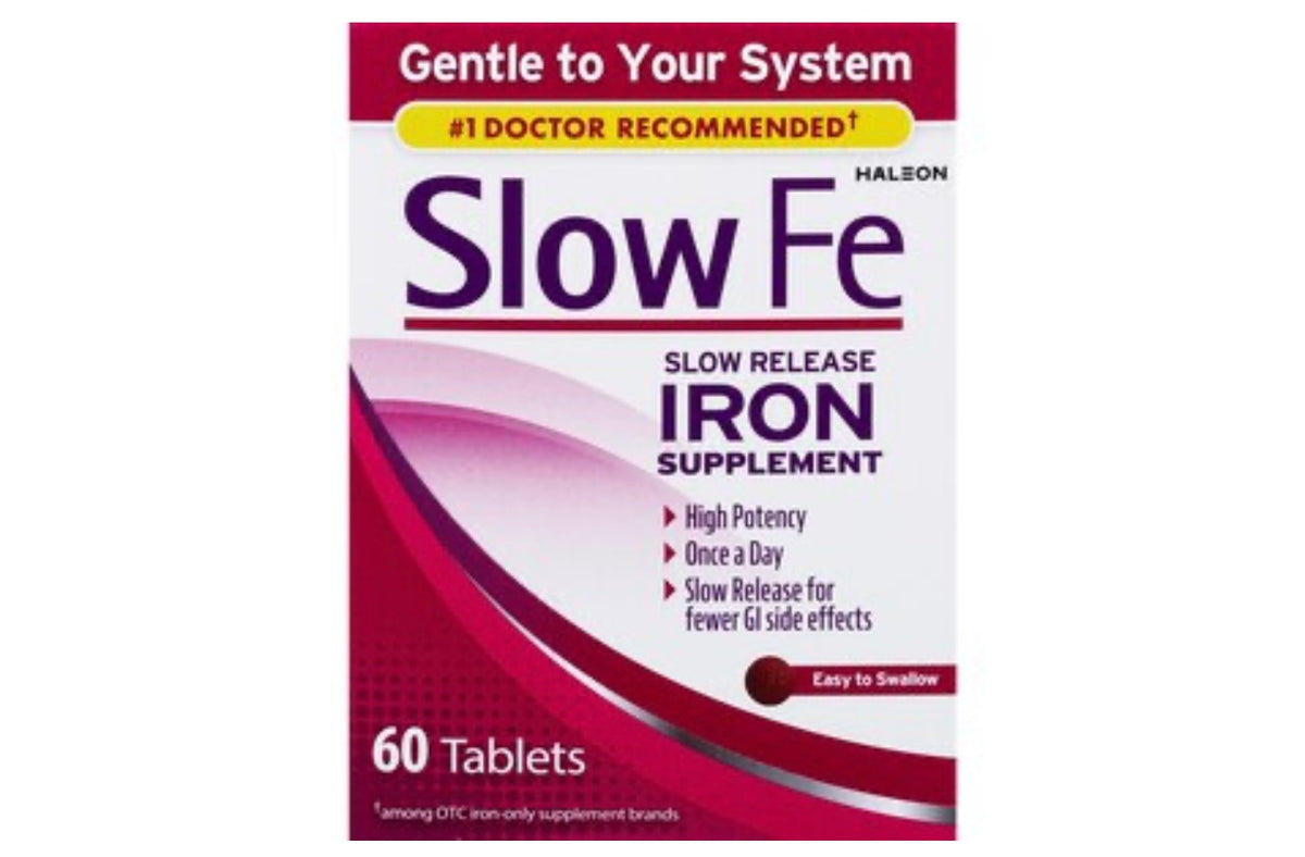 Slow Fe Slow Release Iron Supplement, 60 CT. Exp August 2027.