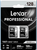 Lexar Professional 2x 128gb SD card.