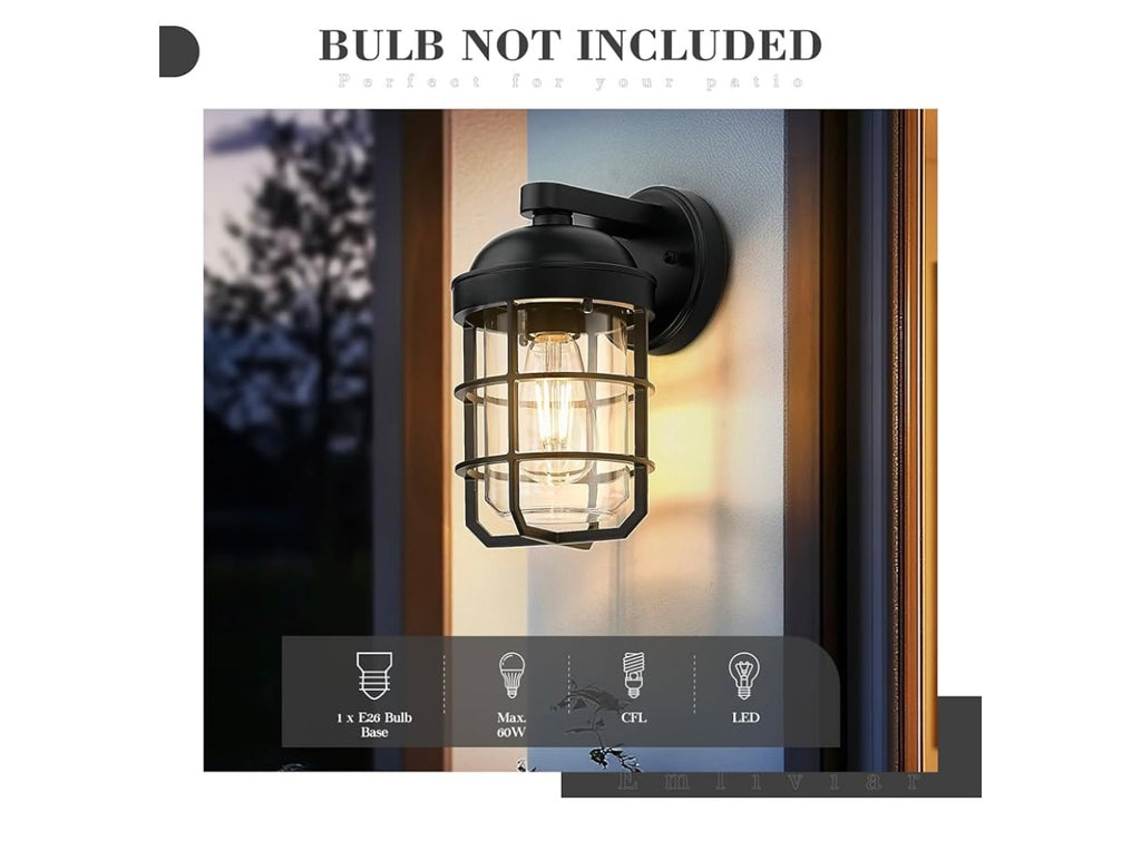 Emlivair 2-pack Outdoor wall lanterns.