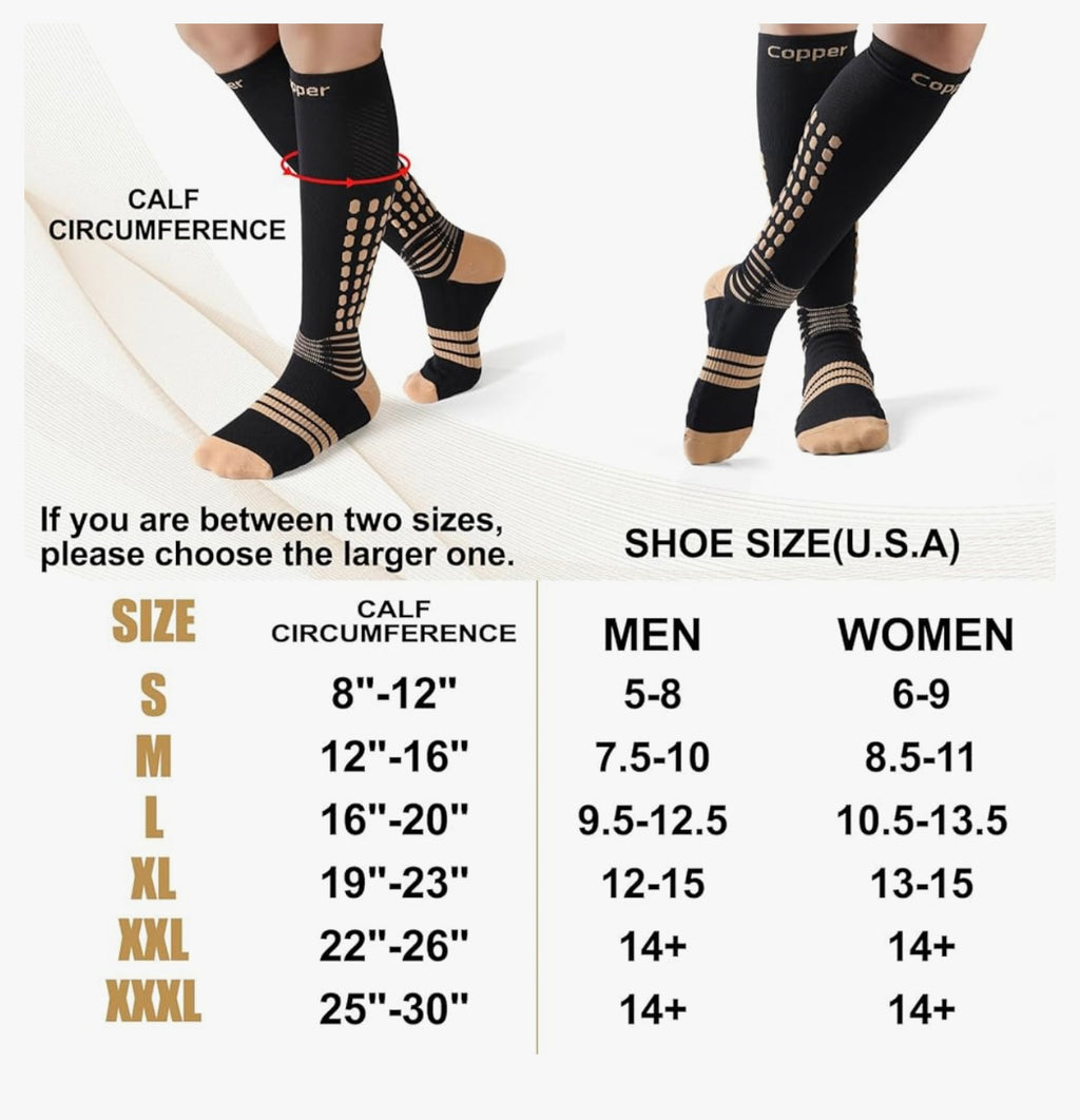 Neenca YSW004 Copper Compression Socks.