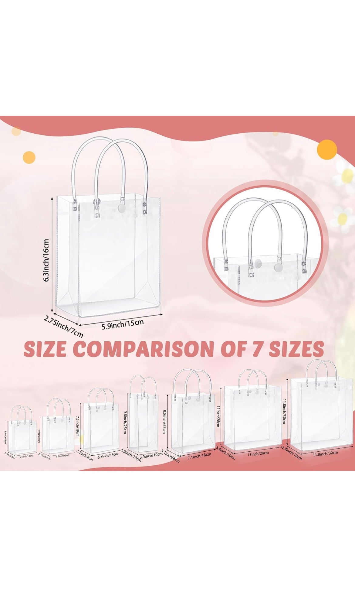 Clear plastic gift bags 50pcs