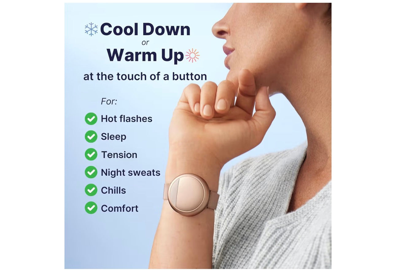 Embr Wave Cooling Bracelet - Warming Bracelet - Personalized Thermal Relief - Manage Hot Flashes, Night Sweats, Sleep, Tension - Clinically Proven - Rechargeable - Rose Gold NEW OPEN BOX