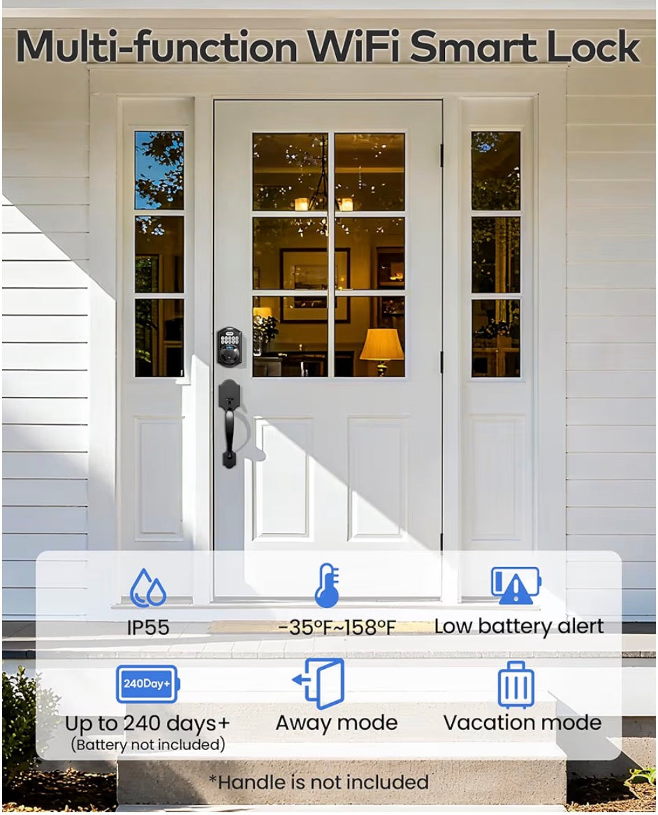 TEEHO TE012W Wi-Fi Smart Lock Matte Black