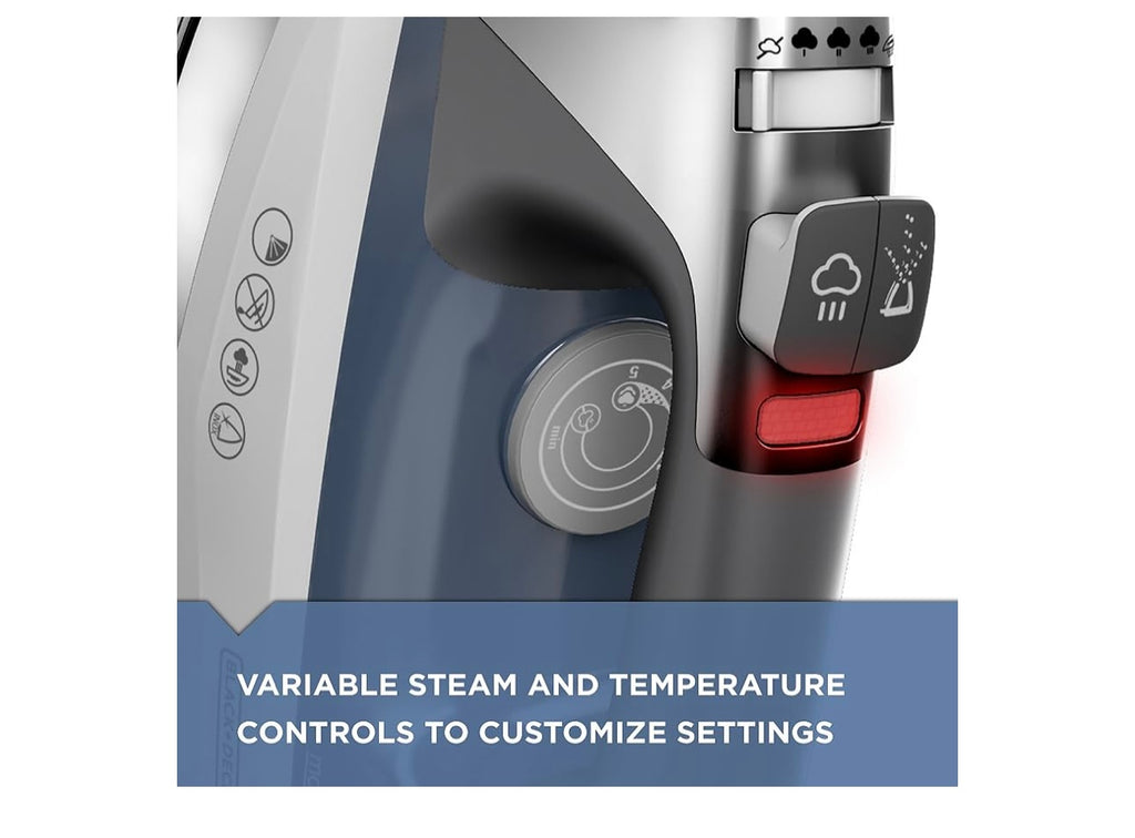 BLACK+DECKER Allure Professional Steam Iron for Clothes
Powerful steam iron with stainless soleplate, precision tip, vertical steam and automatic shutoff.