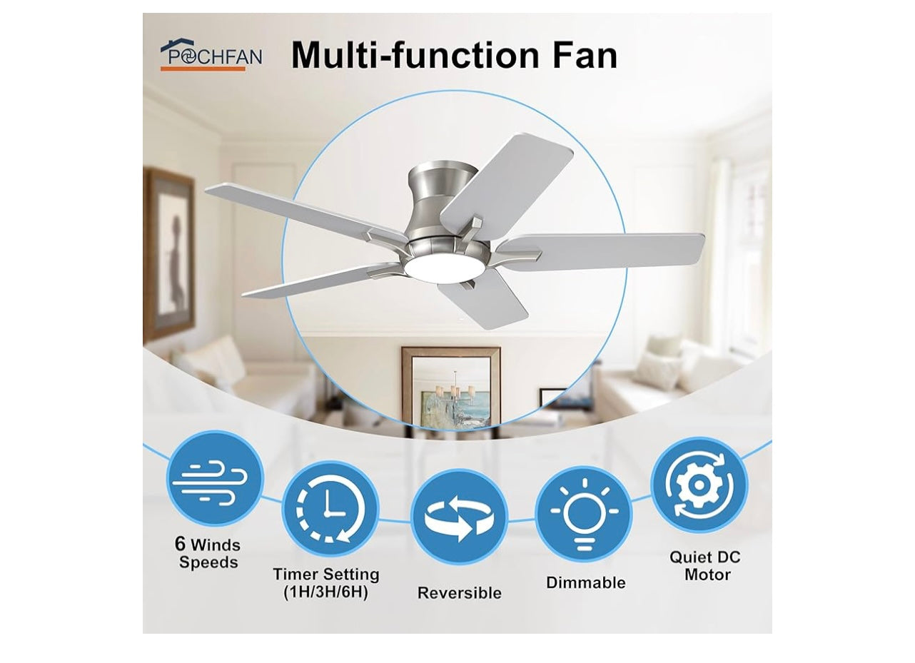 POCHFAN 42inch Ceiling Fan with Lights.