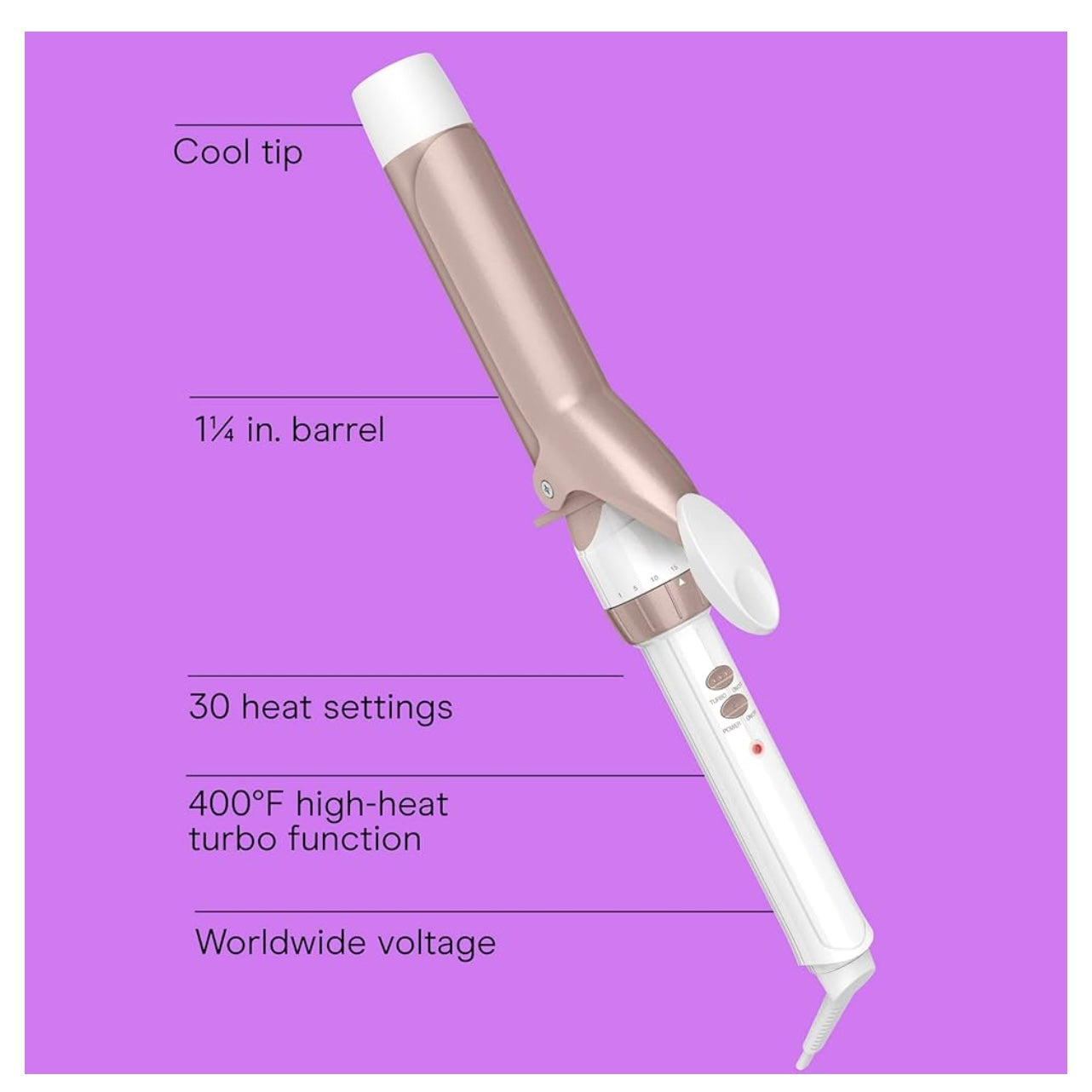 Conair 1 1/4” Double Ceramic Curling Iron.