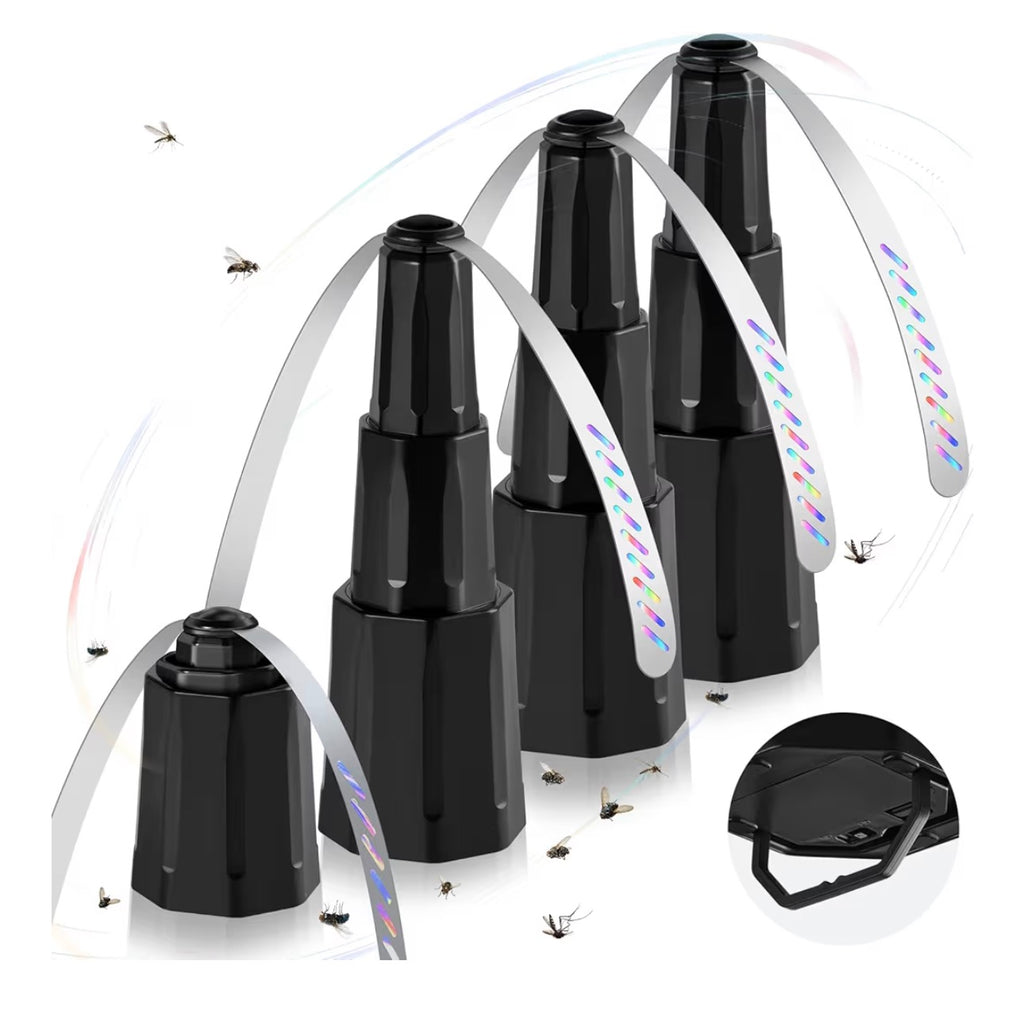 Fly Fans for Tables, Bug Fans with Holographic Blades, Battery Operated Fly Repellent Fan, Keep Flies Away from Picnic, BBQ, Restaurant, Party, Indoor and Outdoor, 4 Pack