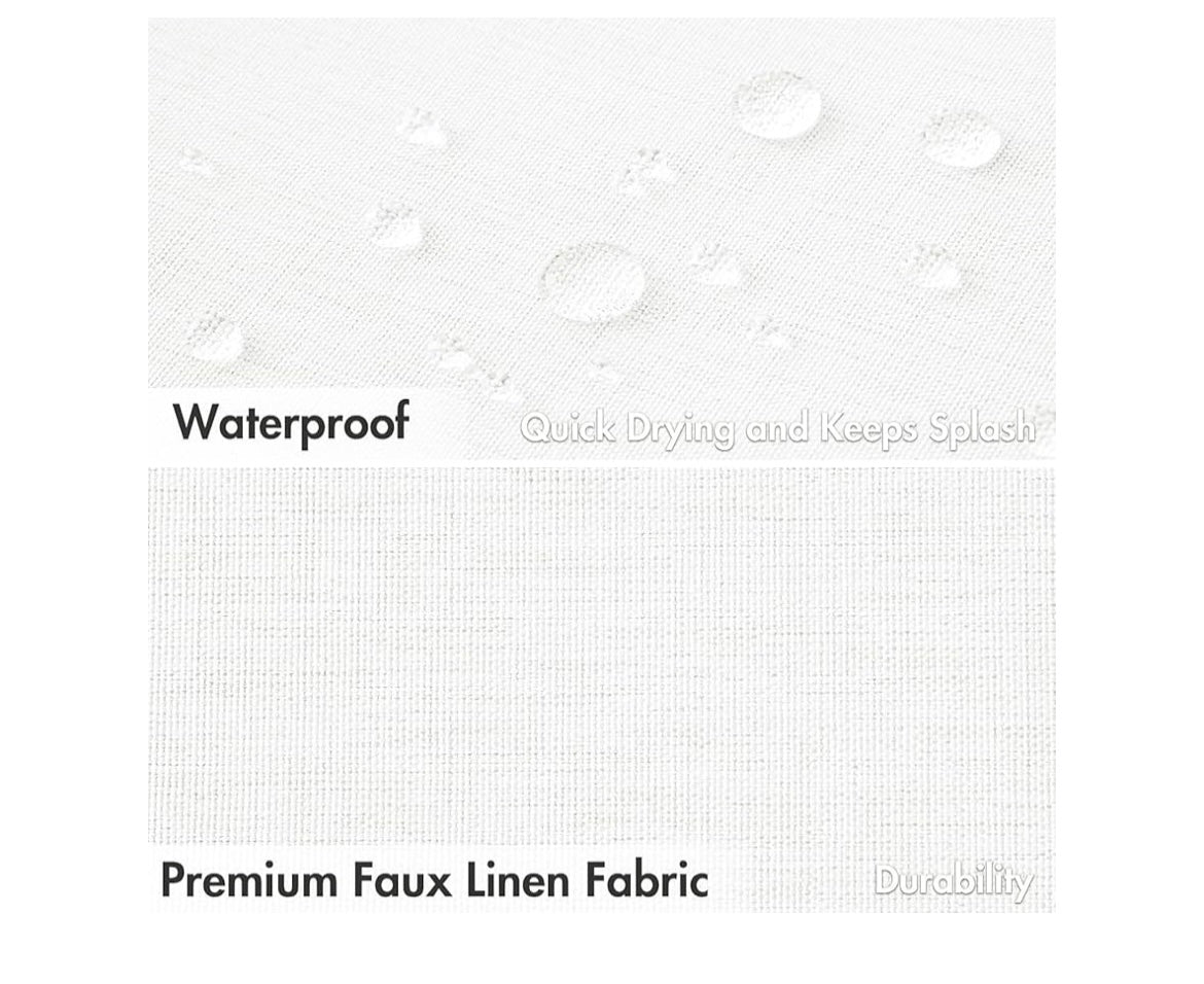 Extra long linen shower curtain