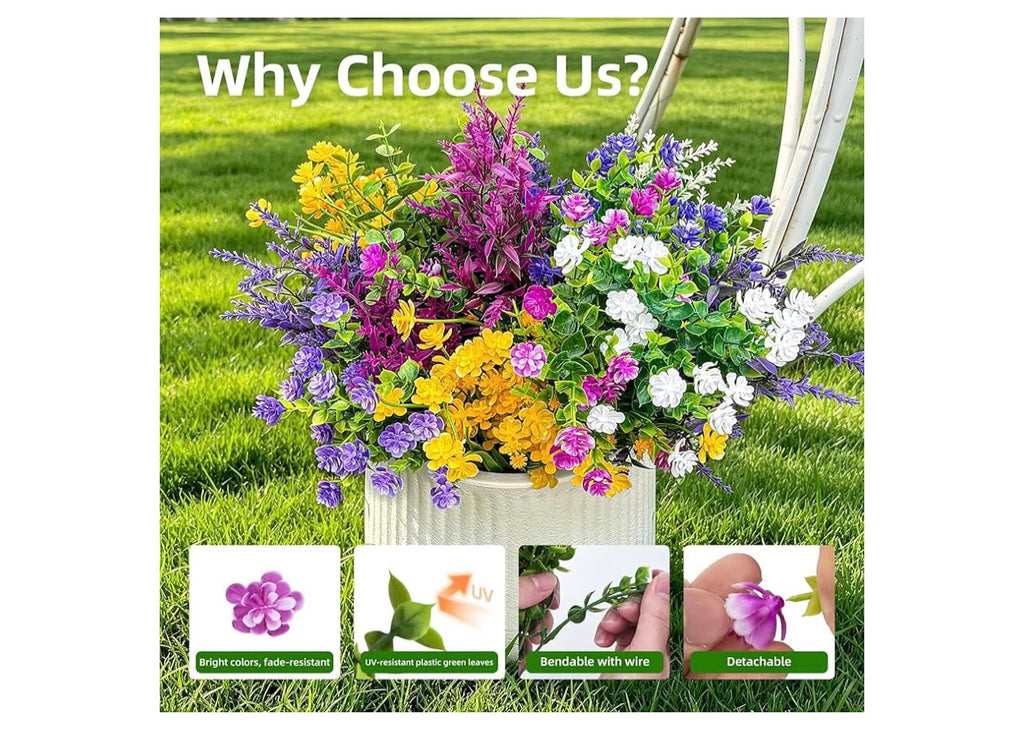 Cleangor 14 bundles artificial flowers.