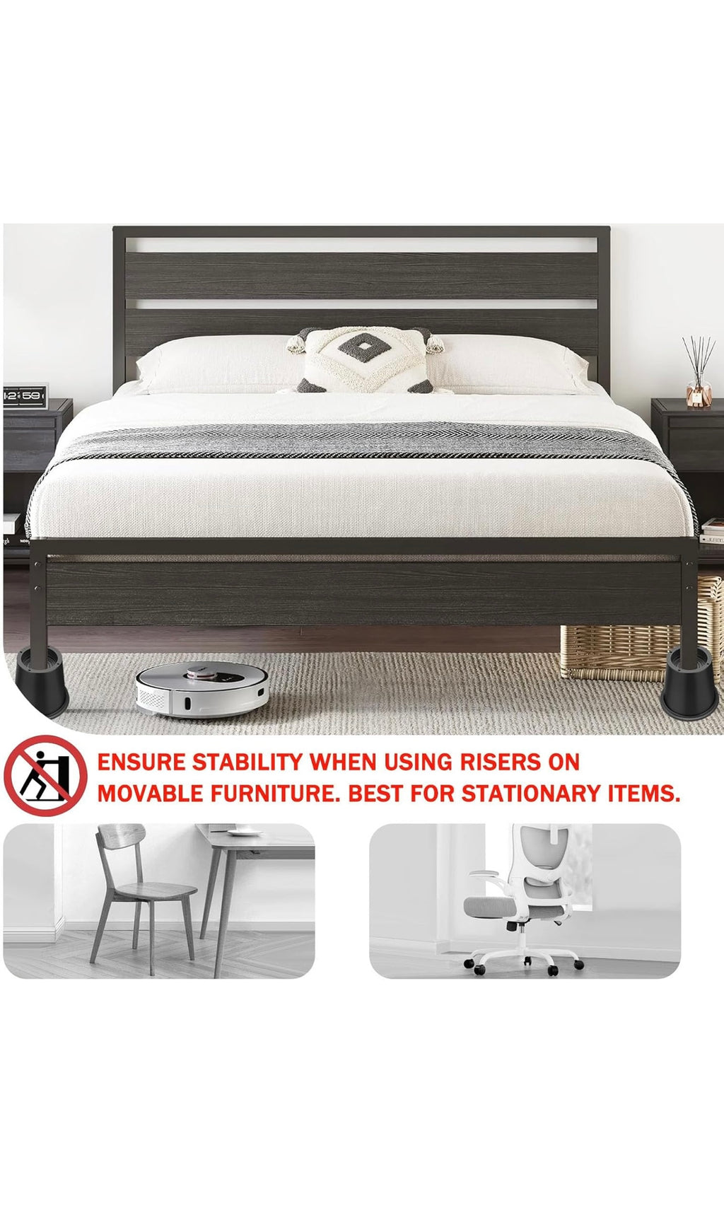 Bed risers 4 inch