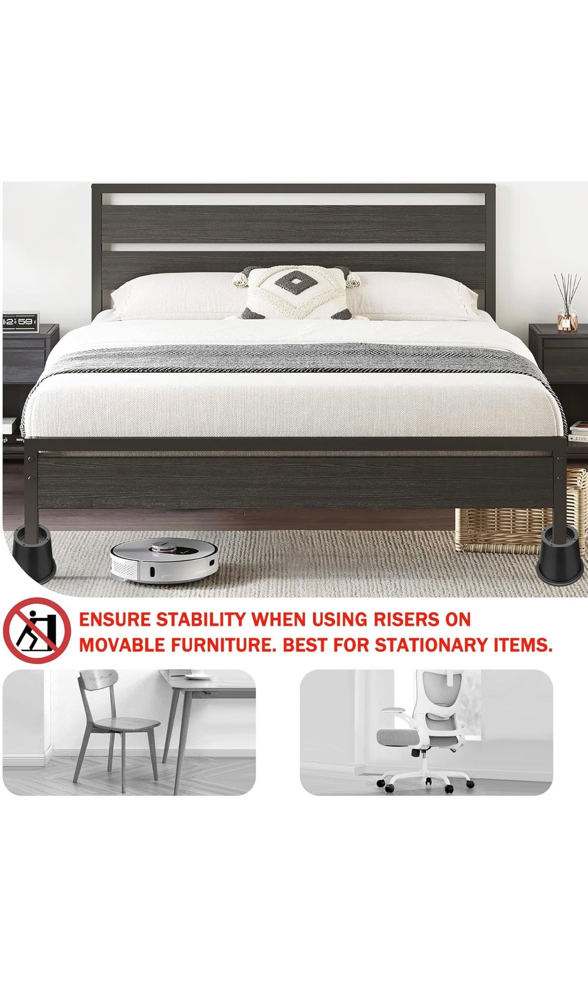 Bed risers 4 inch