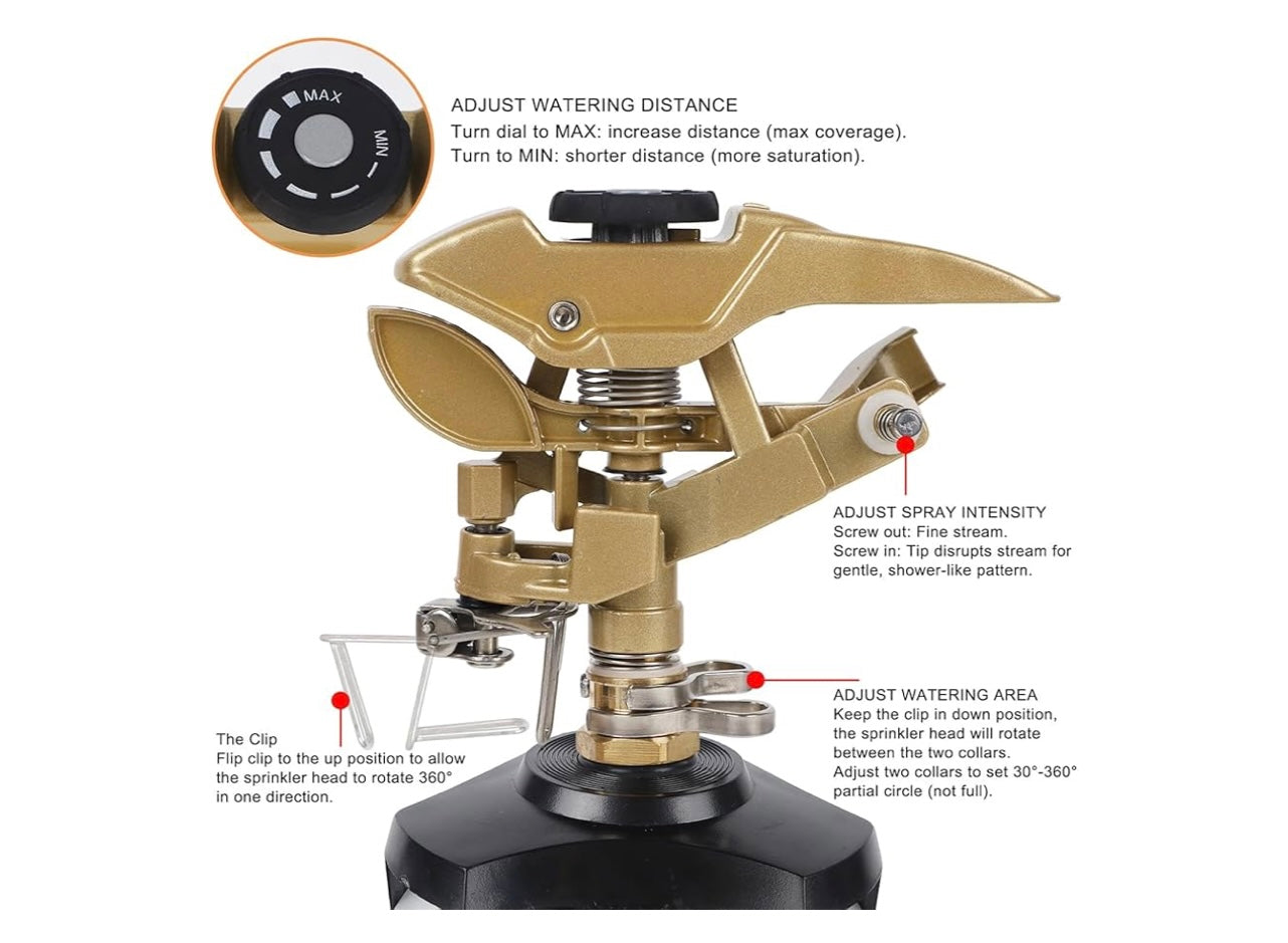 Biswing Impact Sprinkler Head on Tripod Base.