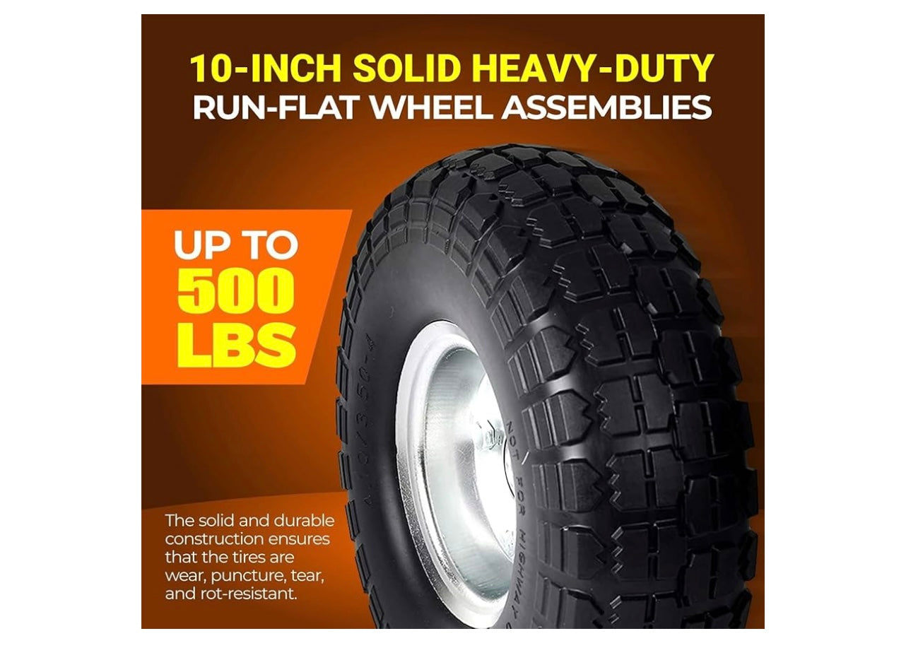 AR-PRO (2-pack) 10inch Solid Rubber Tire Wheels.