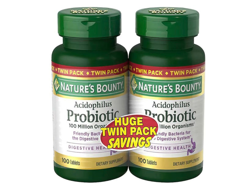 Nature's Bounty Acidophilus Probiotic Tablets, 100.0 ea, 2 pack. Exp. 02/2027.