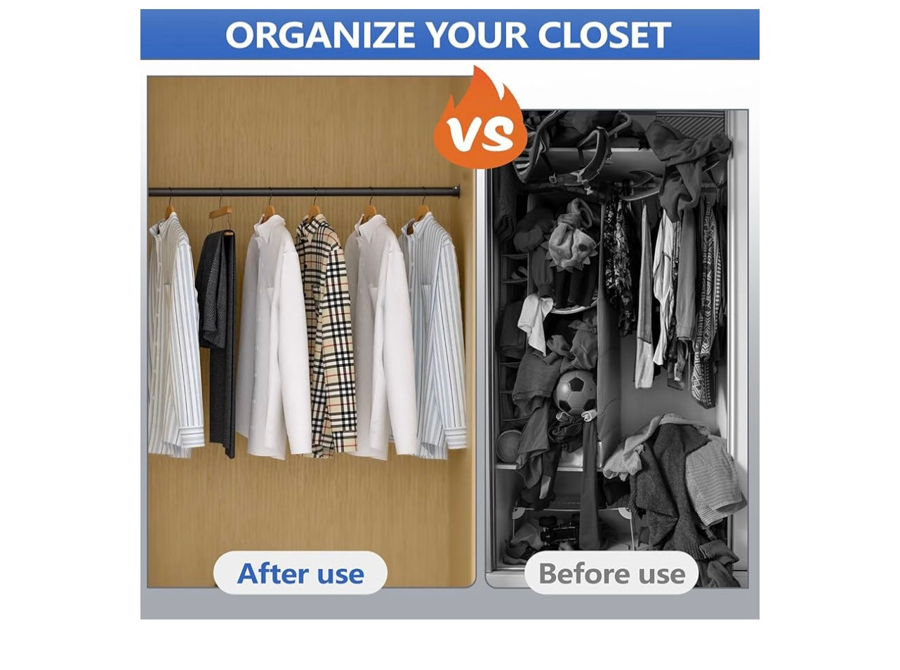 SUTINE Closet Rods For Hanging Clothes.