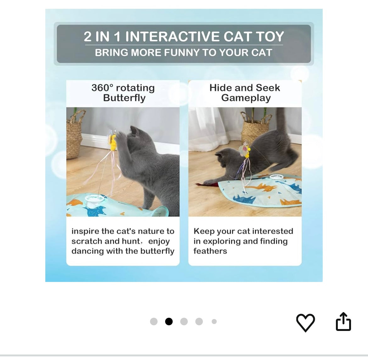 Butterfly feather cat toy