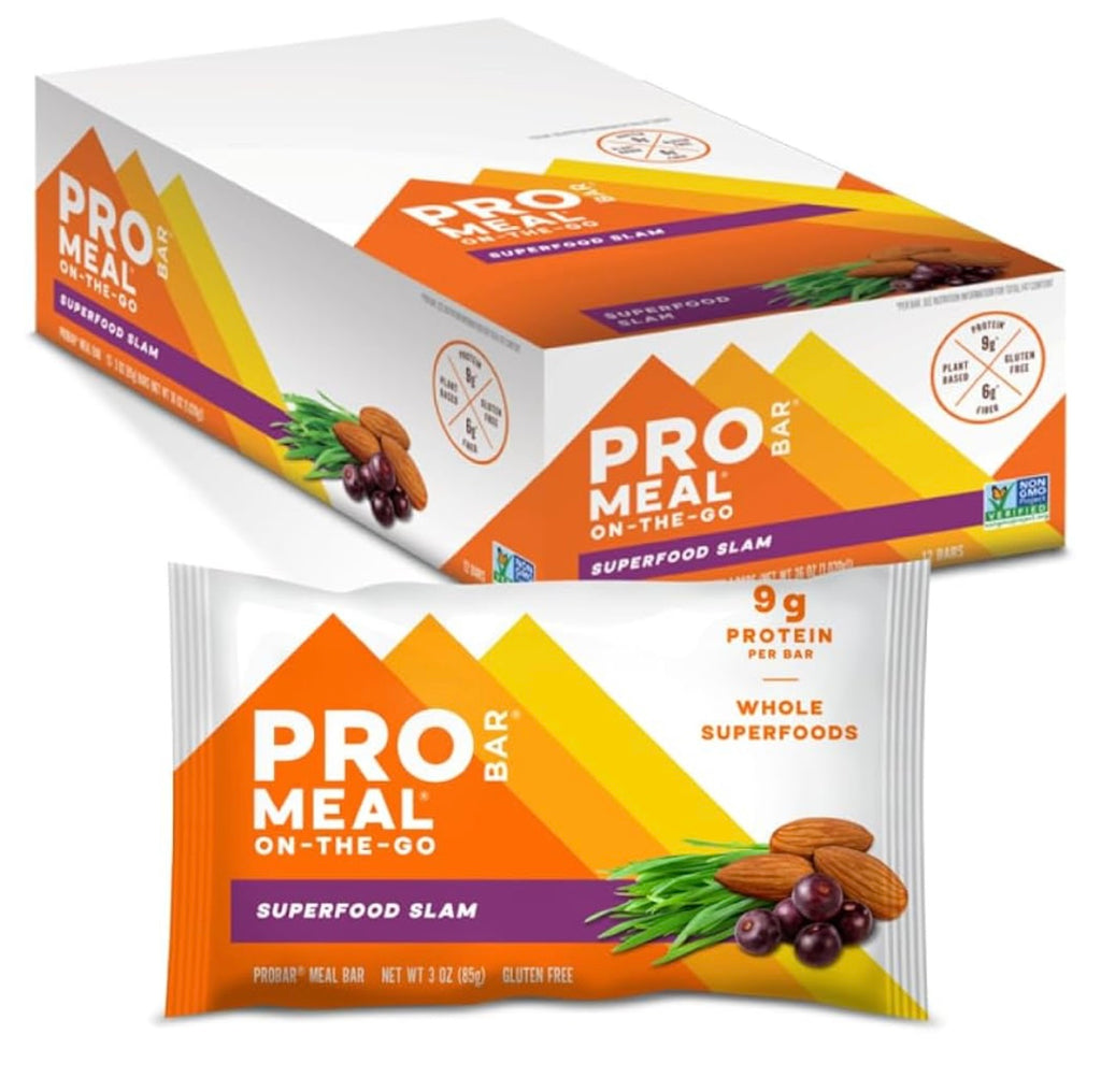 PROBAR MEAL Bar – Plant Based Meal Replacement Bar with Whole Food Ingredients, Oats, Nuts & Seeds, Vegan, Gluten Free, Non-GMO Nutrition Bar for Breakfast, Travel & On-the-Go Energy (Superfood Slam, 12 Count). Best by January/27/2027.