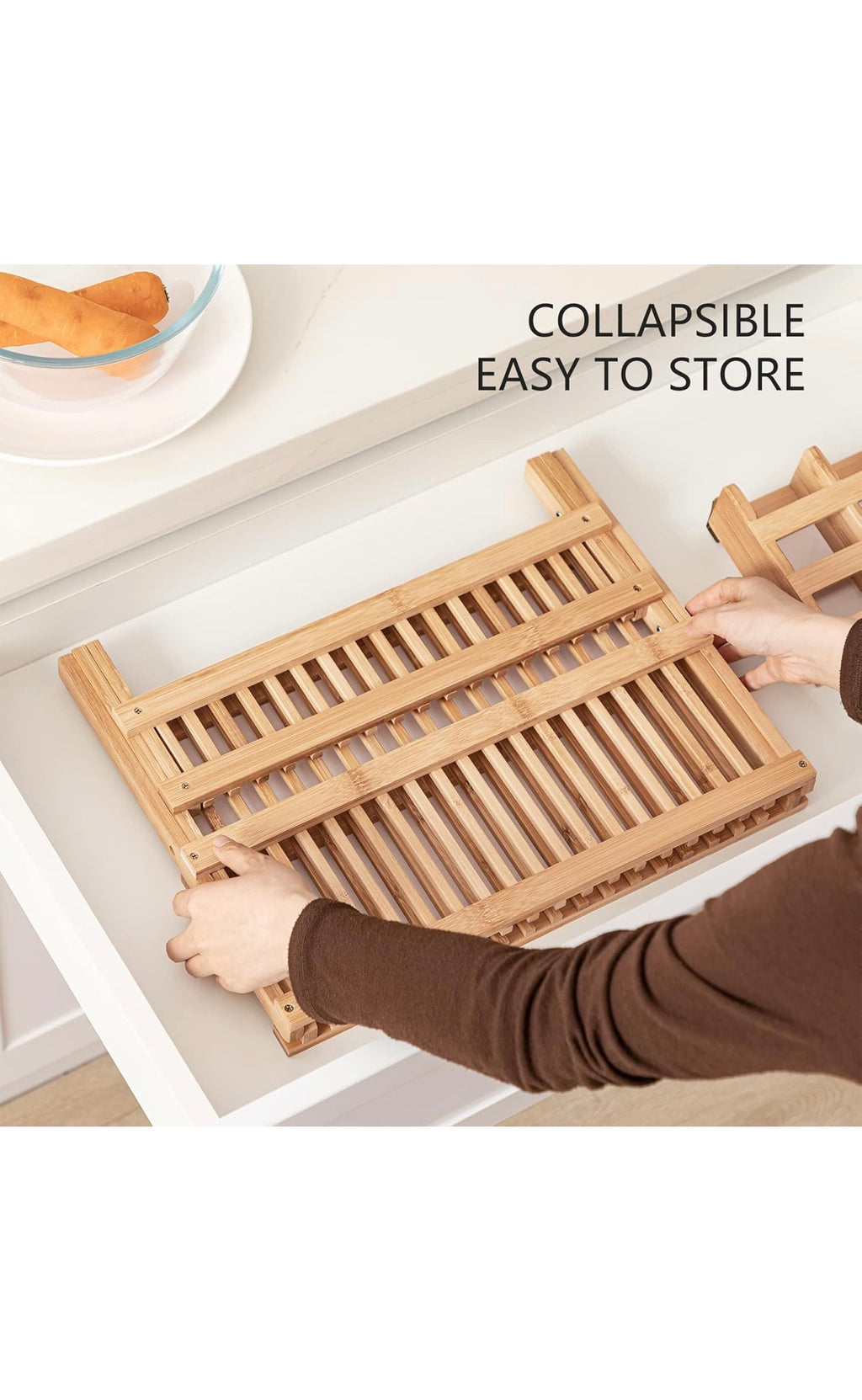 Dish rack with utensil holder bamboo