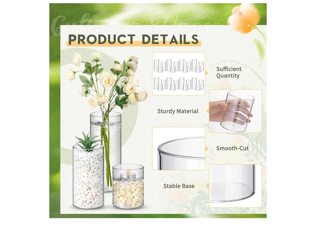 Nuogo 36pcs Plastic Cylinder Vases.
