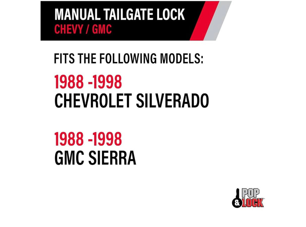 Pop & Lock PL 1050 Black Manual Tailgate Lock.