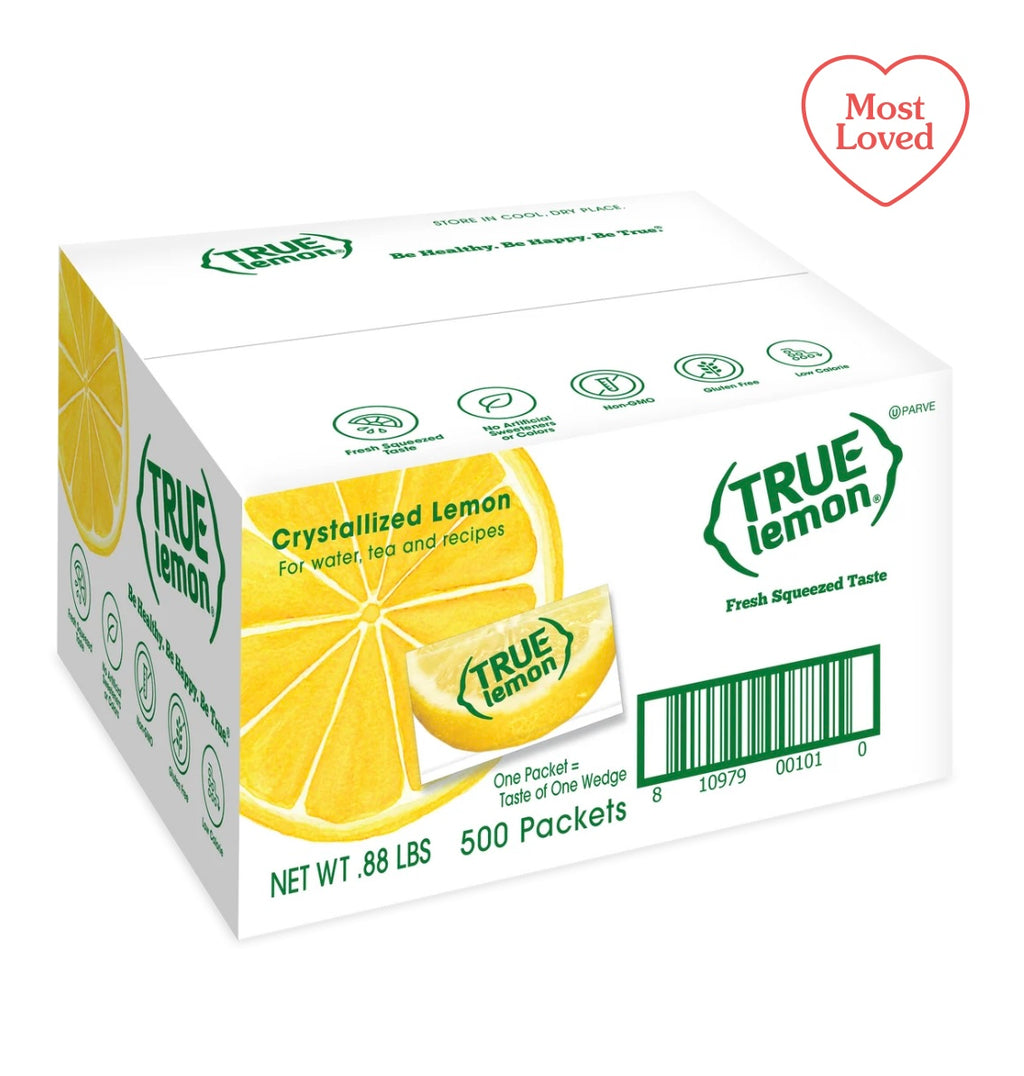 TRUE LEMON Water Enhancer, Bulk Pack 0.03 Oz - 500 Count (Pack of 1), 0 Calorie Drink Mix Packets For Water, Sugar Free, Lemon Flavor.