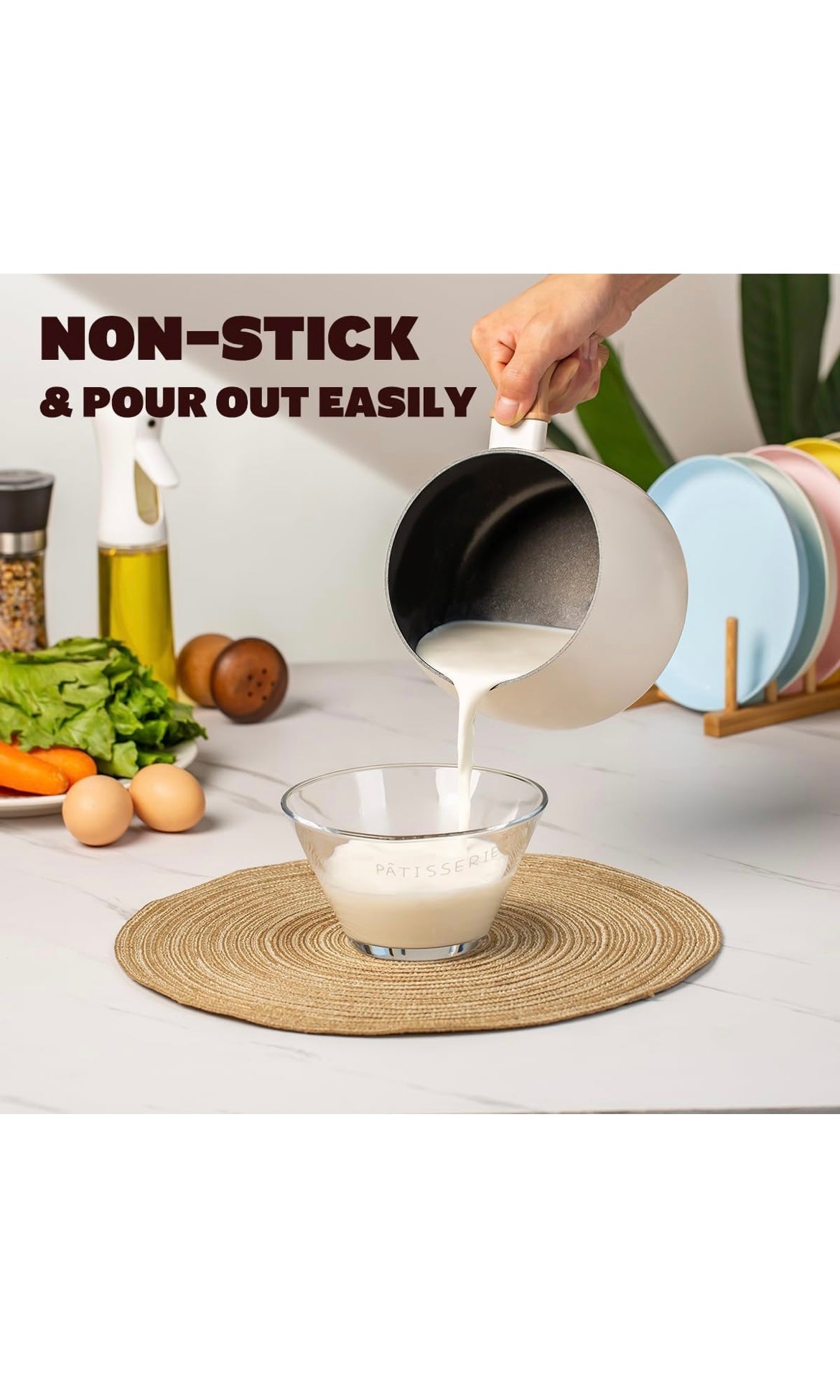 2.5 quart ceramic sauce pan with lid