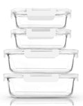 80 oz & 36 ozExtra Large Glass Food Storage/Baking Containers Set with Lids, 2 Pack 80 oz(10 cup)&2 Pack 36 oz (4.5 cup)Airtight Glass Container,Microwave,Oven,Freezer and Dishwasher, White