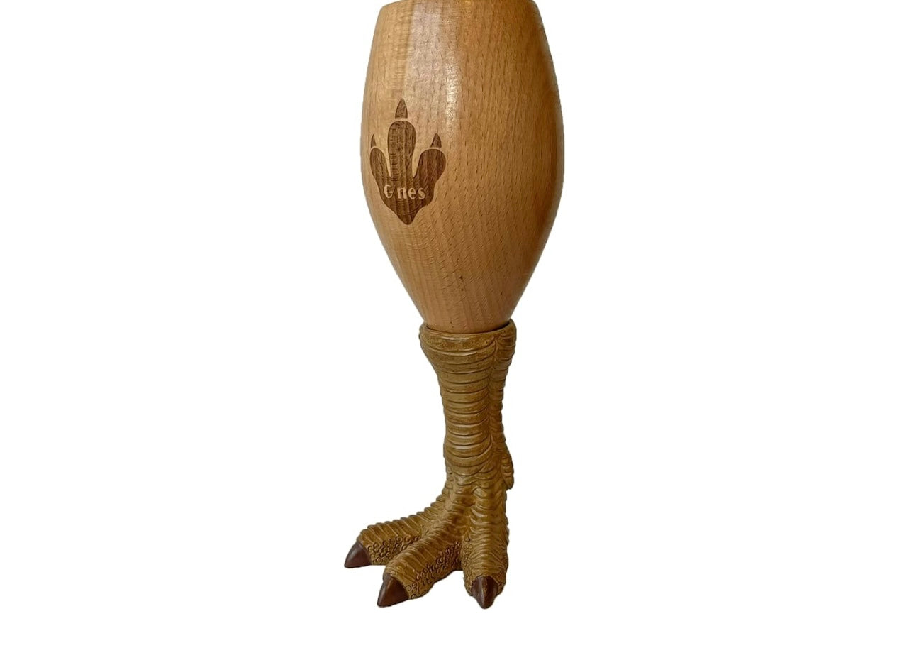 G’nes Wine Wooden Goblet With T-Rex Leg.