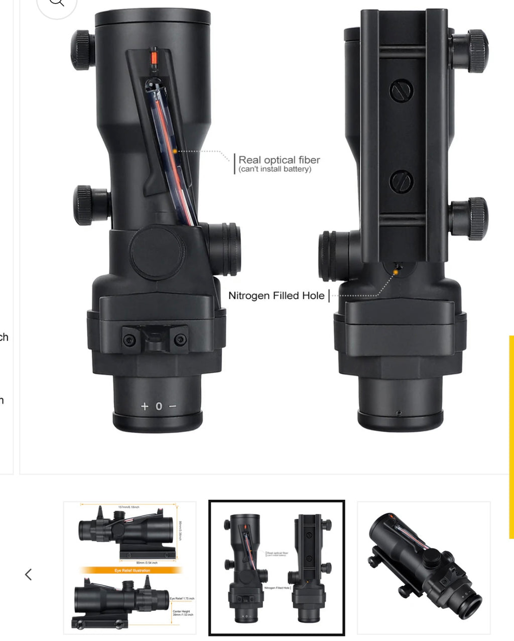 Onhunt 4x32 Prism Scope With Red Optic Fiber.