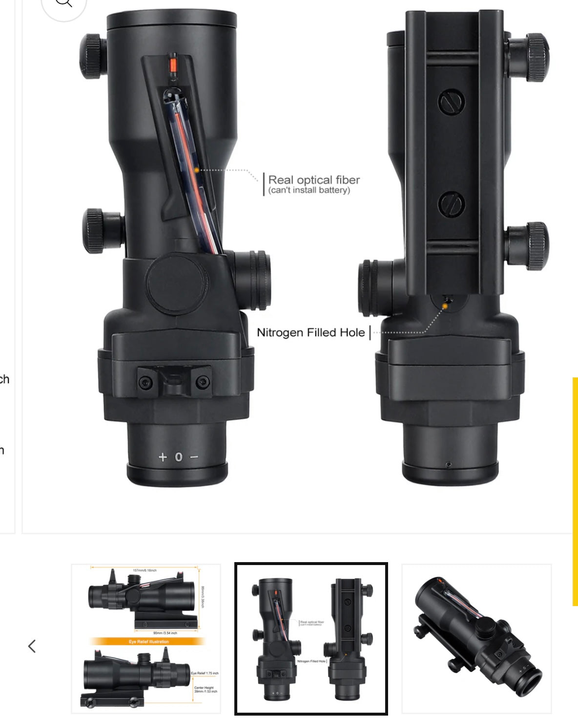 Onhunt 4x32 Prism Scope With Red Optic Fiber.