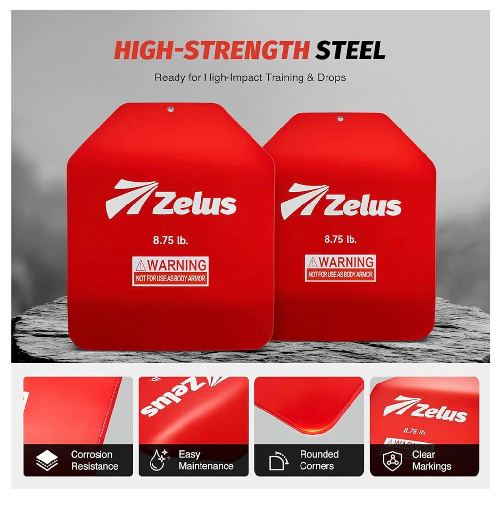 Zelus Curved Weighted Vest Plates For Work.