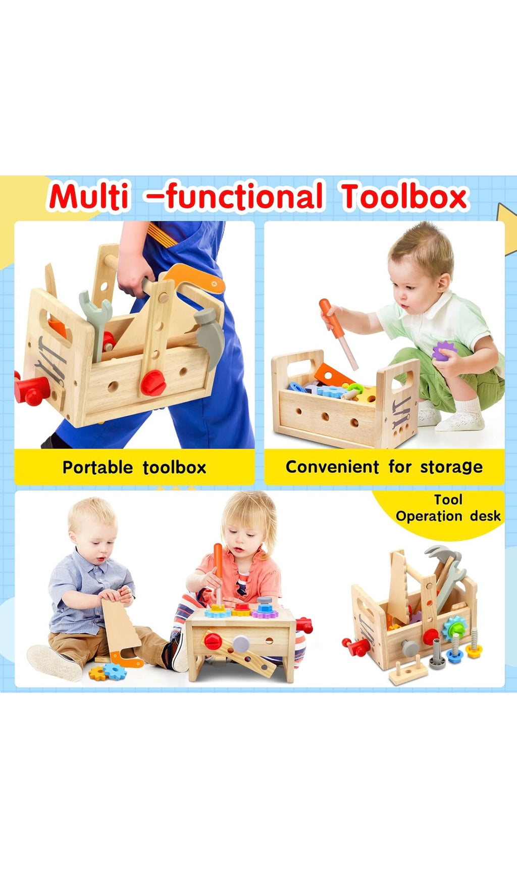 Kids tool set wooden