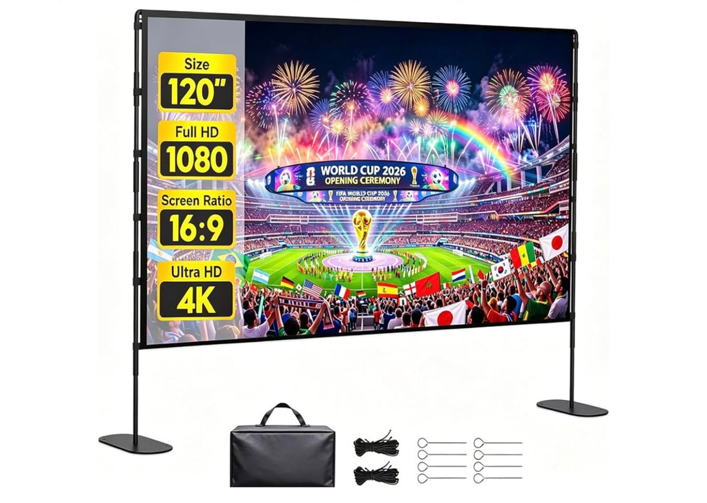 120” Outdoor Projector Screen With Stand.