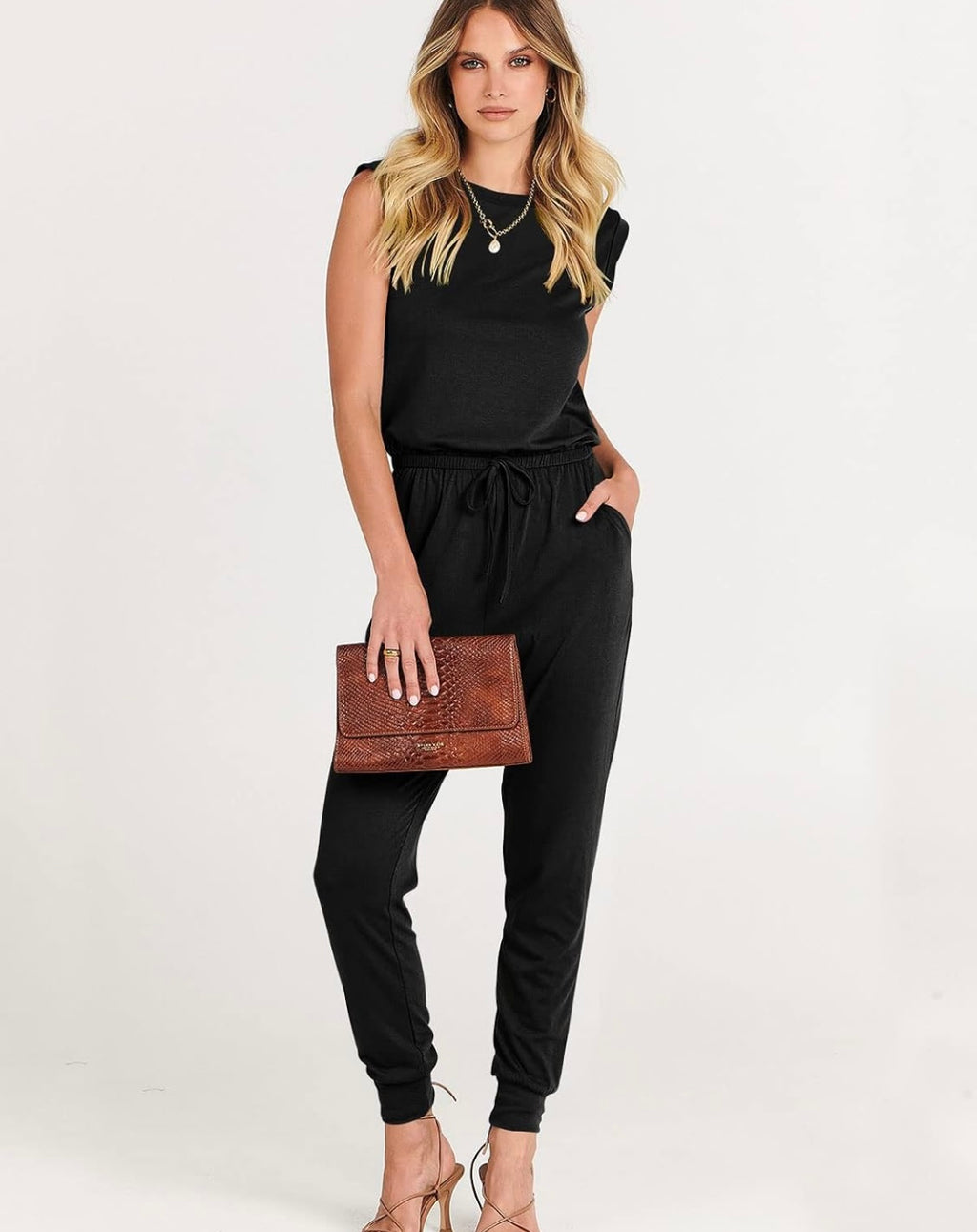 ANRABESS Jumpsuits for Women Summer Casual Sleeveless Rompers