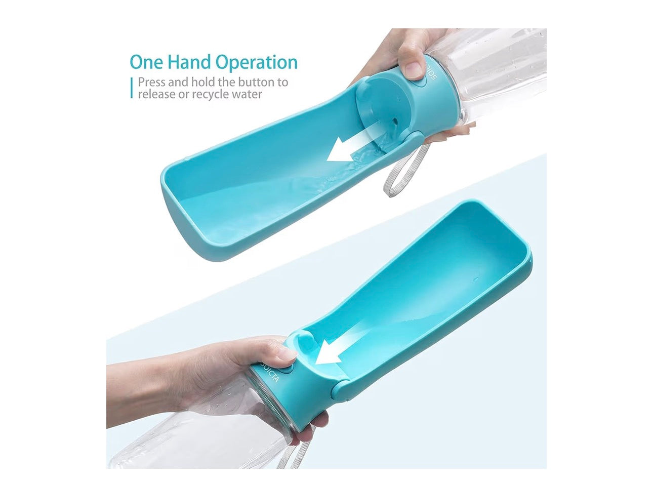 SOICTA Portable Dog Small Animals Water Bottle for Walking 19 OZ or 12 OZ Pet Water Bottles for Puppy Medium Large Dogs Little Animals Water Dispenser Dog Small Animals Water Bowl