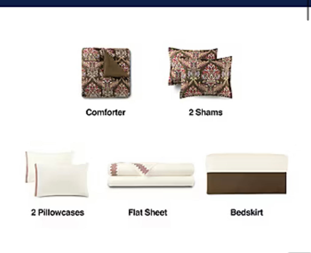BroadHaven Lilith 8 piece Complete Bedding Set with sheets.