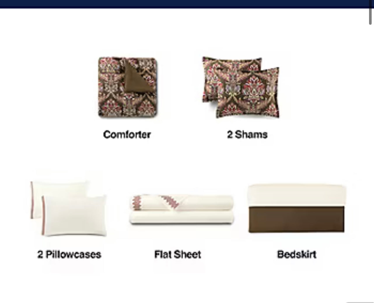 BroadHaven Lilith 8 piece Complete Bedding Set with sheets.