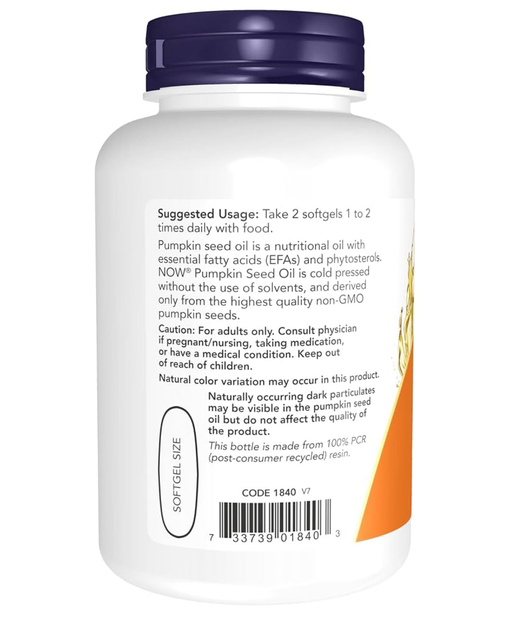 Now Pumpkin Seed Oil 1000 mg 100 softgels. Best by 09/2027.