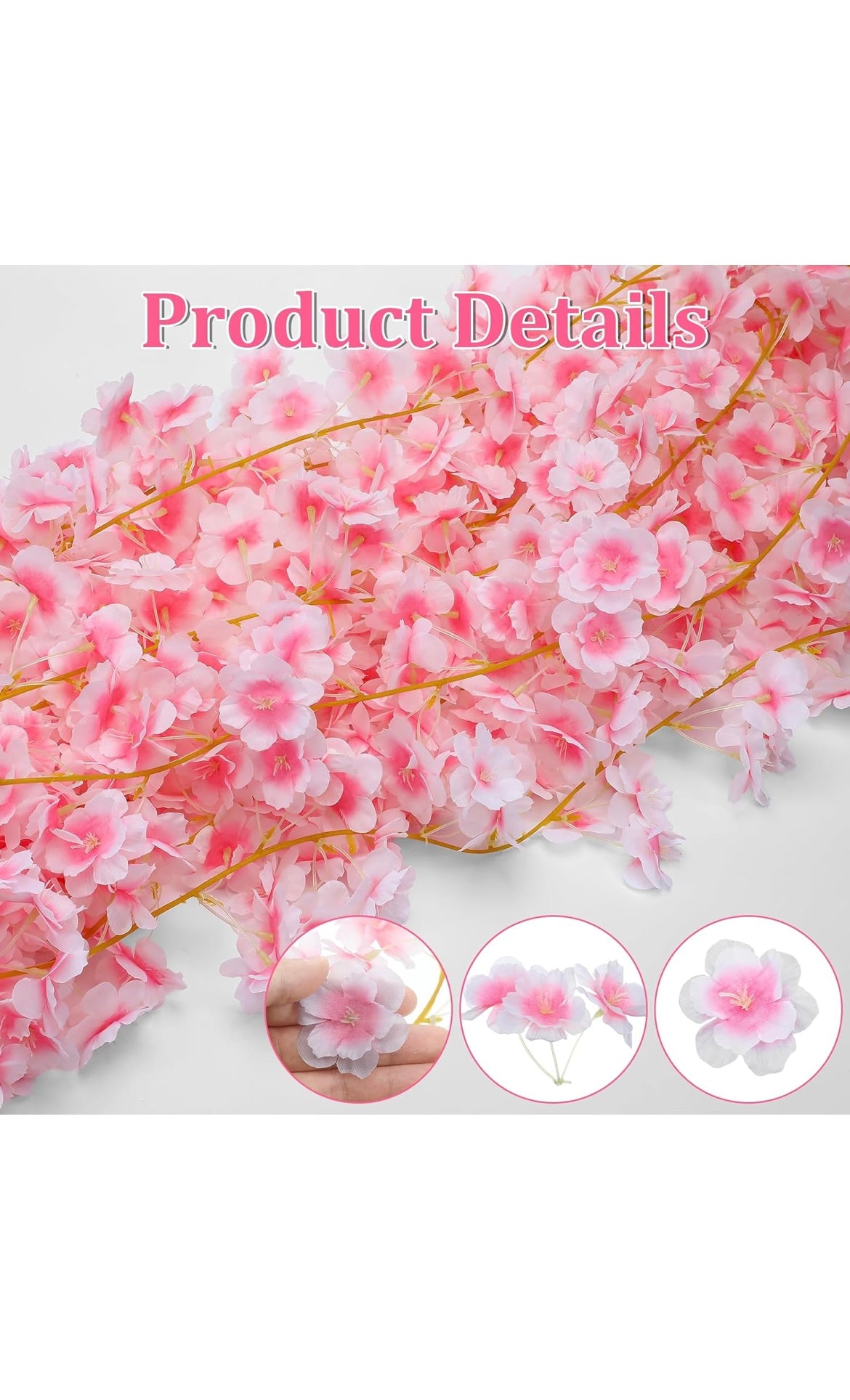 Artificial cherry blossom flower vines