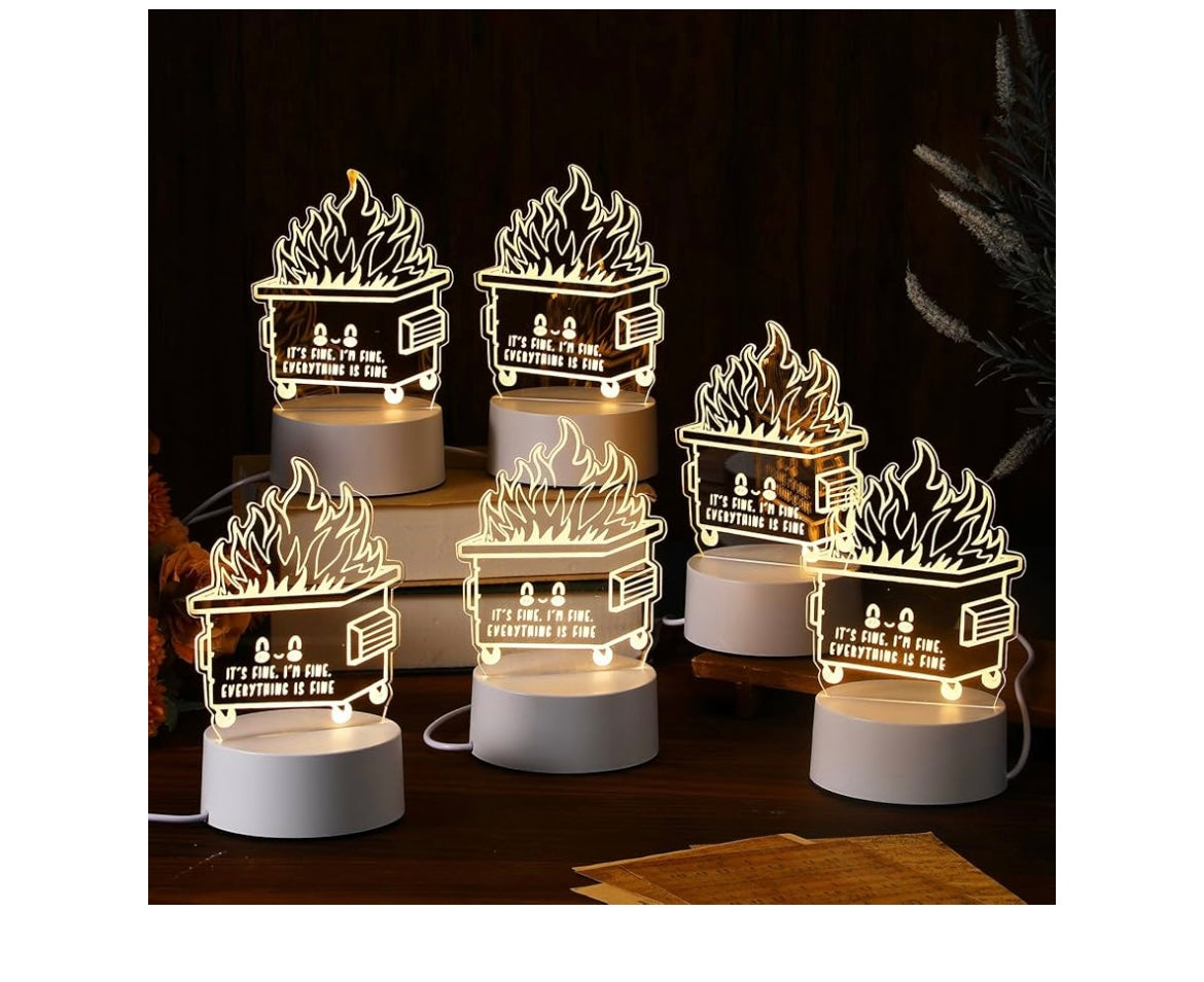 Dumpster fire desk light 12 pcs