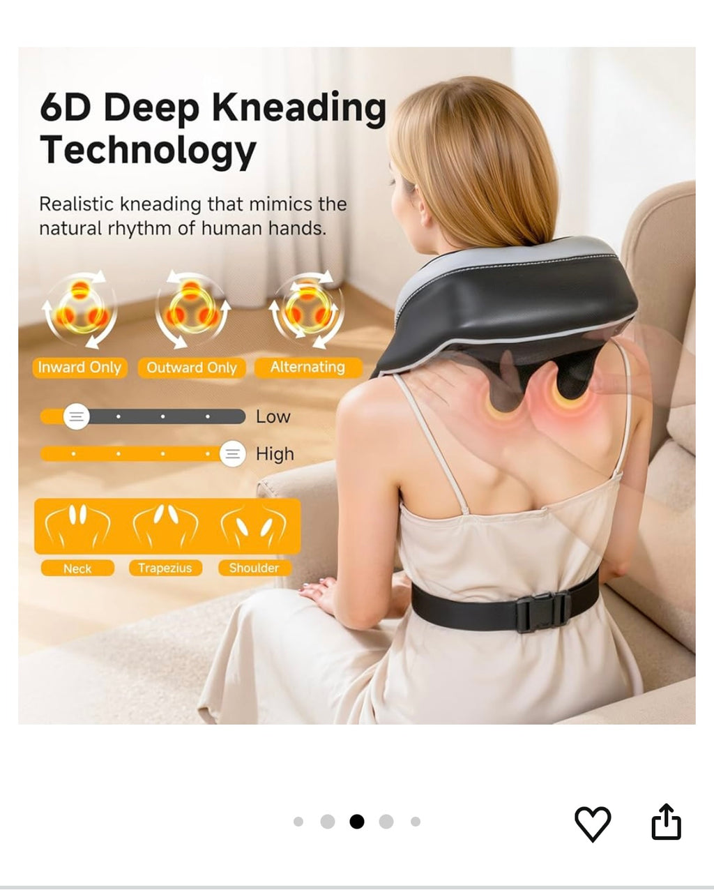 Neck and shoulder massager with heat