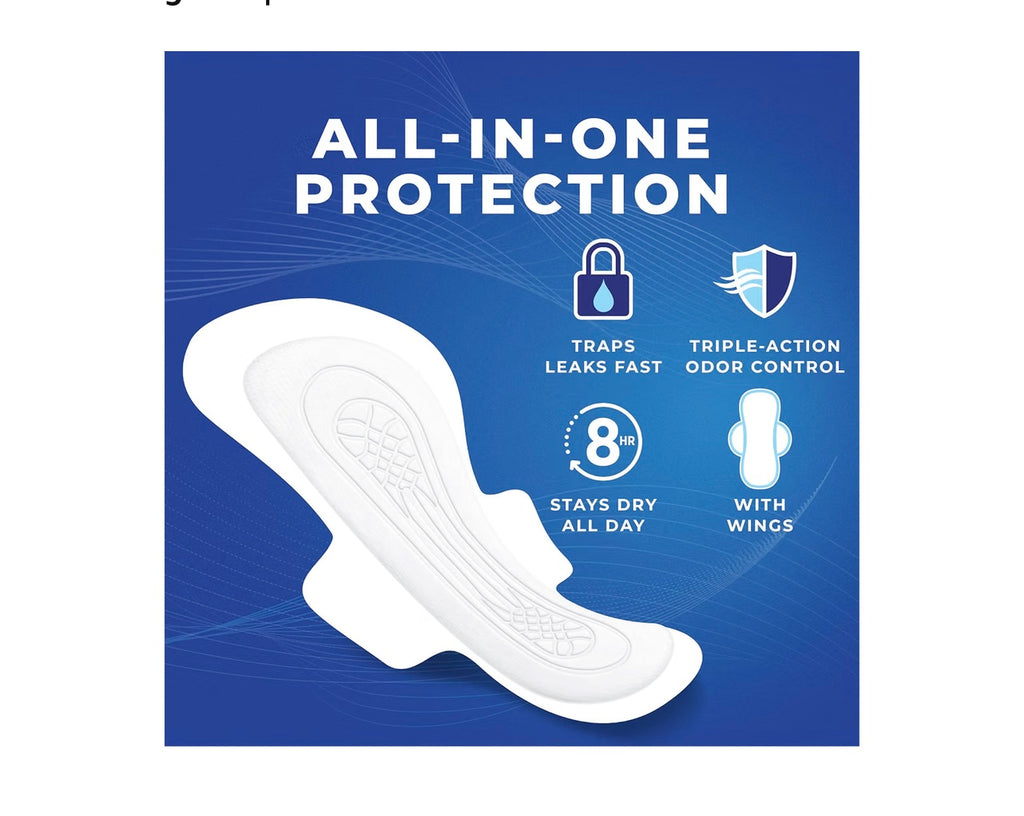 Stayfree Ultra Thin Overnight Pads with Wings, For Women, Reliable Protection and Absorbency of Feminine Moisture Leaks and Periods, 40 count - Pack of 3
