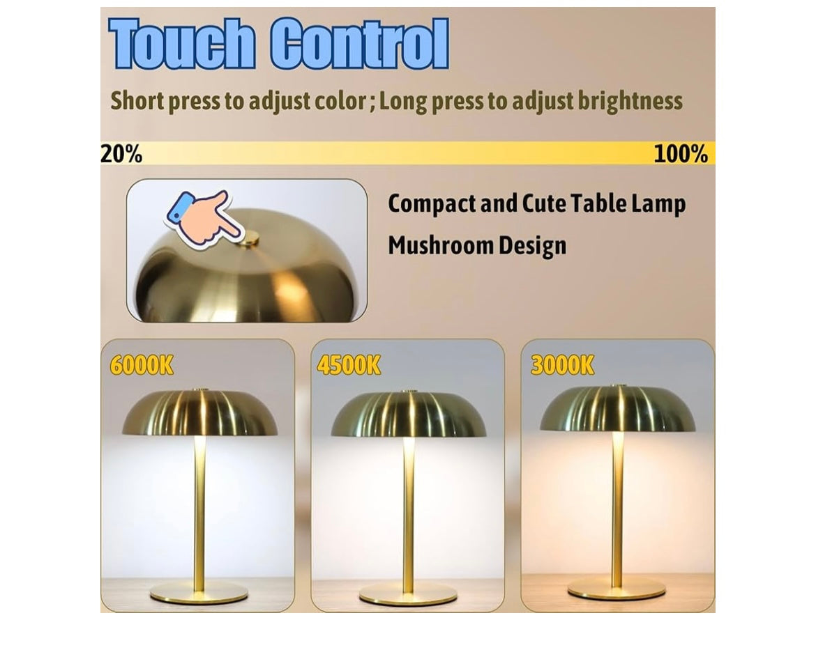 Portable led mushroom table lamp