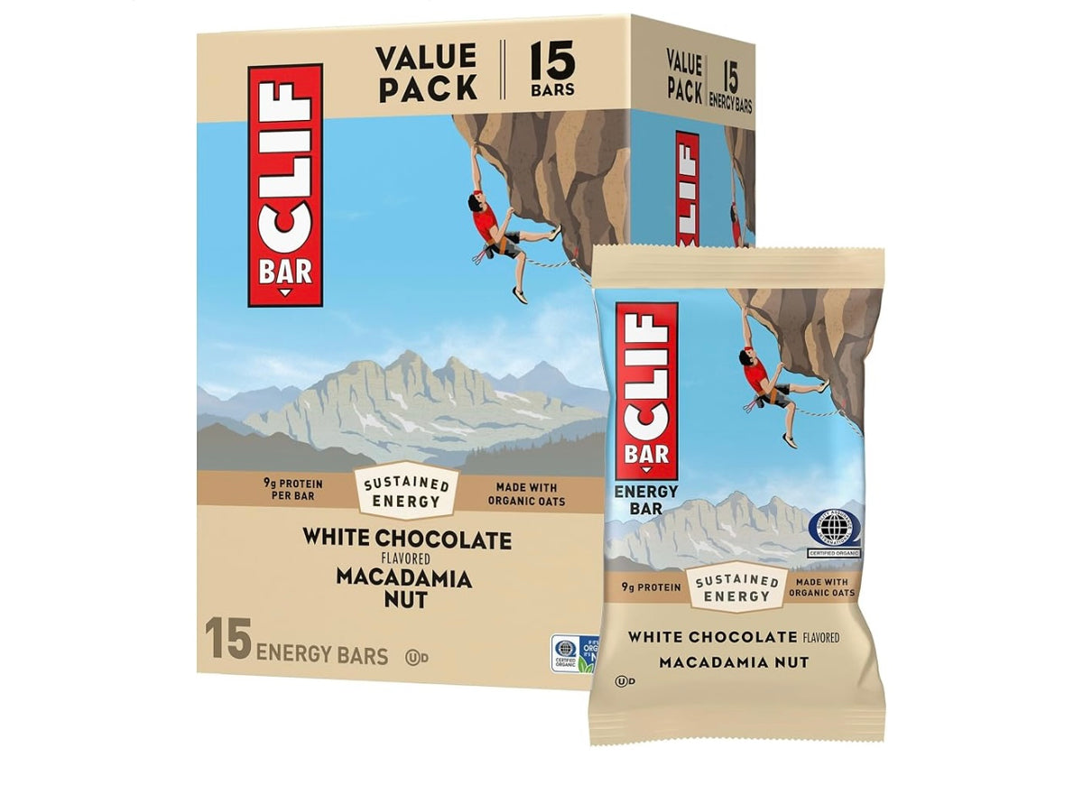 CLIF BAR Protein Energy Bars, White Chocolate Macadamia Nut, 15ct