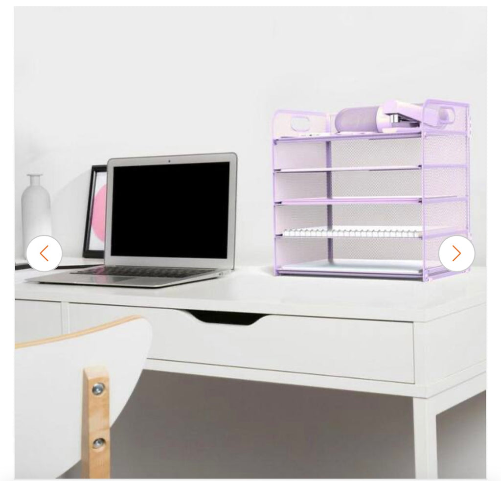 Purple 5-Tier Organizer With Handles.