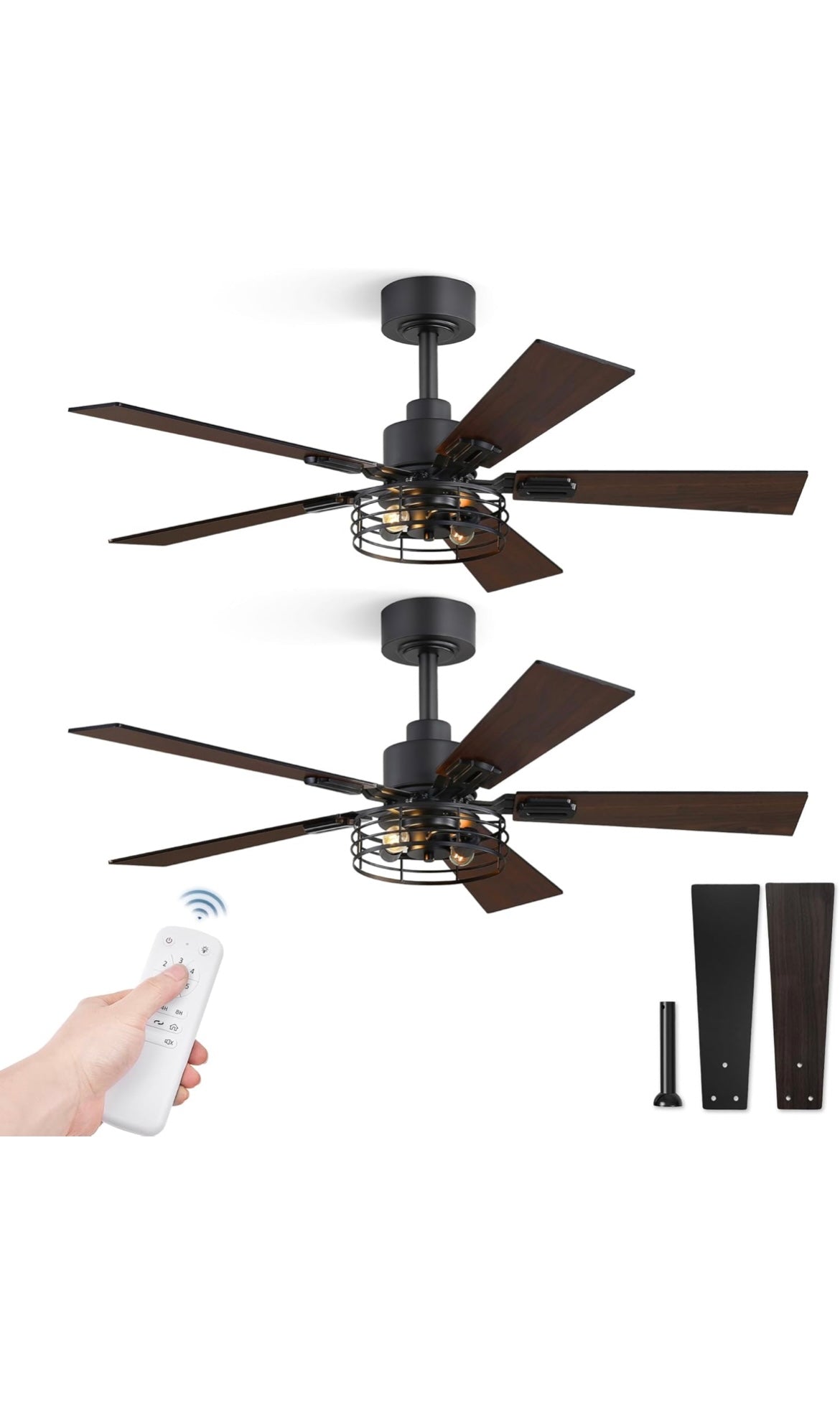Ceiling fans 42 inch with lights 2 pack