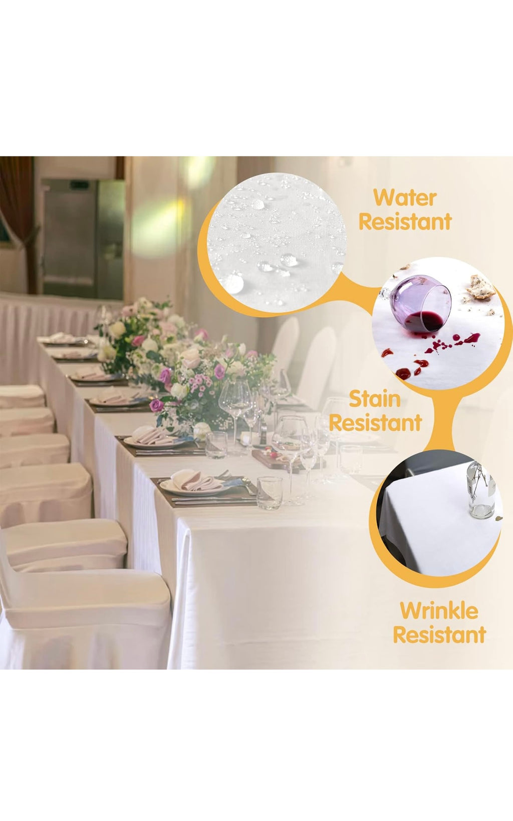 4 pack white tablecloths 90x132