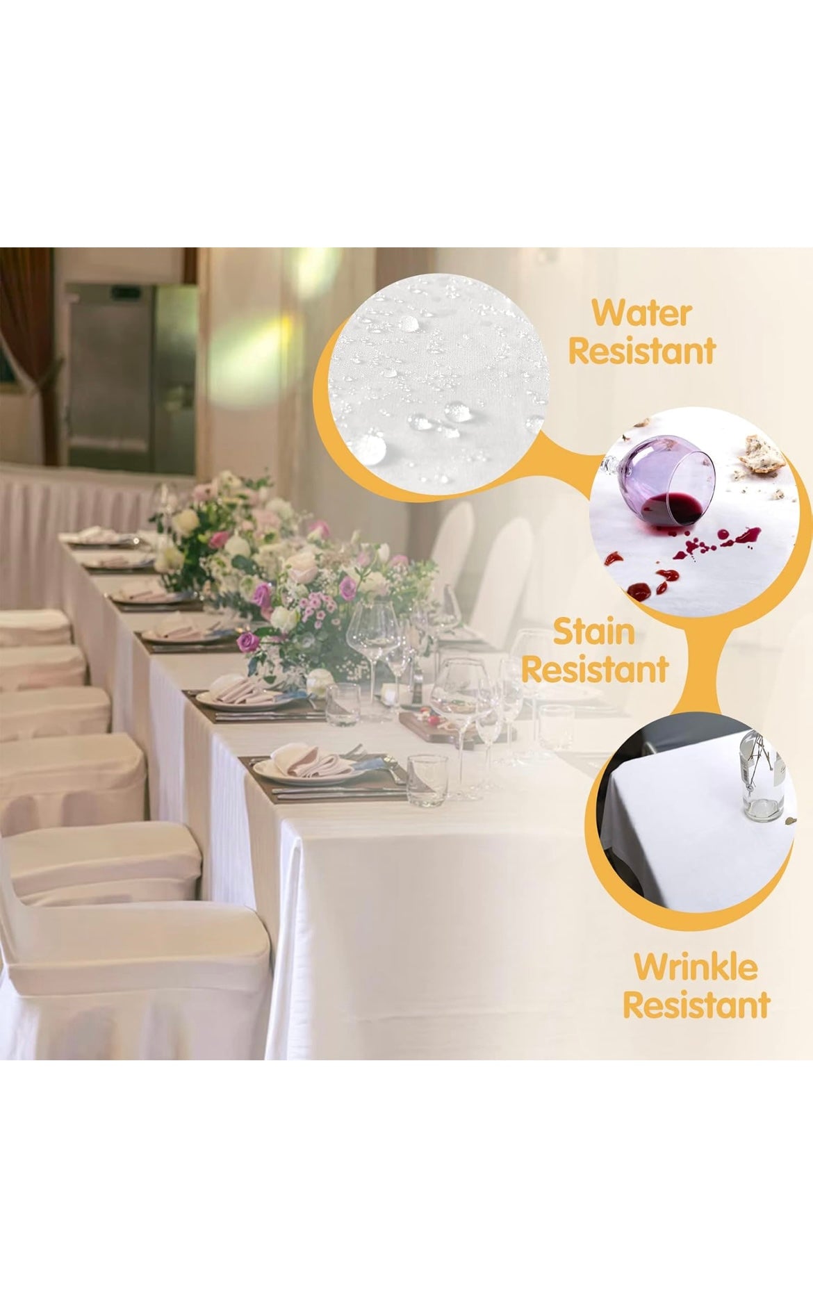 4 pack white tablecloths 90x132